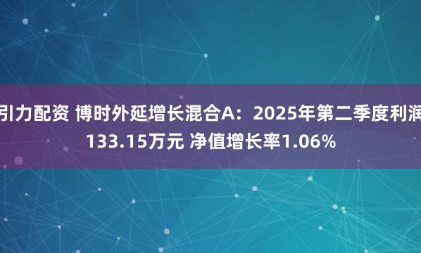 引力配资 博时外延增长混合A：2025年第二季度利润133.15万元 净值增长率1.06%